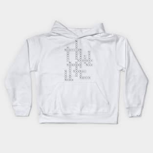 (1869TTLUTS) Crossword pattern with words from a famous 1869 science fiction book. Kids Hoodie